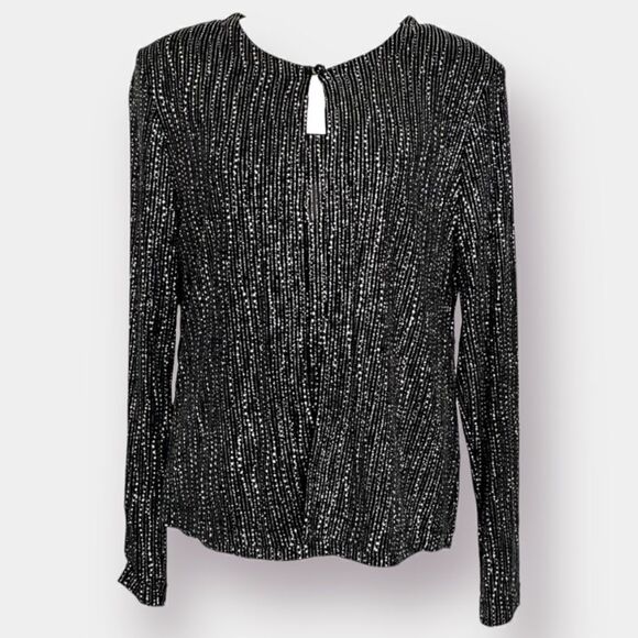 connected apparel Tops - Elegant Evening Tank Cardigan 2 piece Set Black Silver Size L Connected Apparel